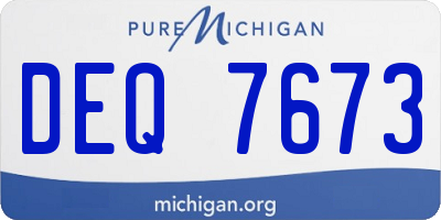 MI license plate DEQ7673
