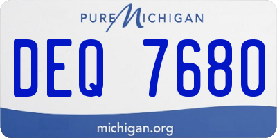 MI license plate DEQ7680