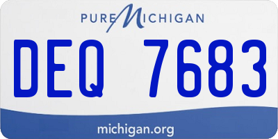 MI license plate DEQ7683