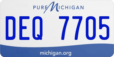 MI license plate DEQ7705