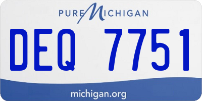 MI license plate DEQ7751