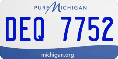 MI license plate DEQ7752