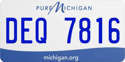 MI license plate DEQ7816