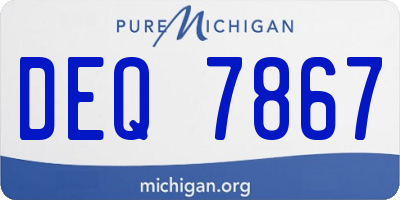 MI license plate DEQ7867
