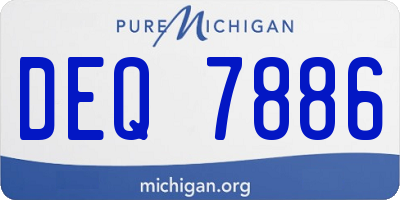 MI license plate DEQ7886