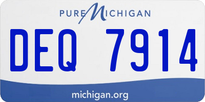 MI license plate DEQ7914