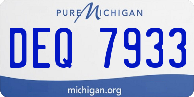 MI license plate DEQ7933