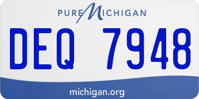MI license plate DEQ7948