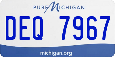 MI license plate DEQ7967