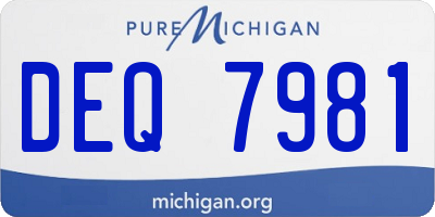 MI license plate DEQ7981