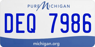 MI license plate DEQ7986
