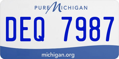 MI license plate DEQ7987