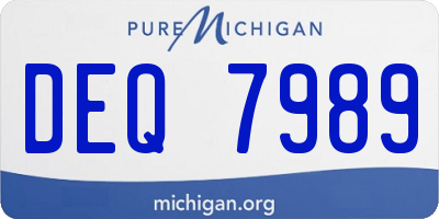 MI license plate DEQ7989
