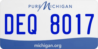 MI license plate DEQ8017