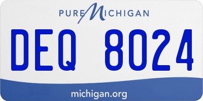 MI license plate DEQ8024