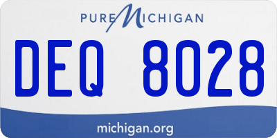 MI license plate DEQ8028