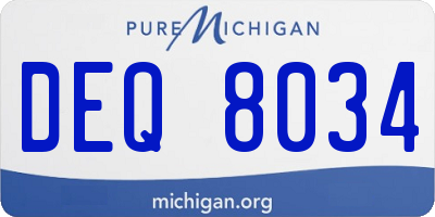 MI license plate DEQ8034