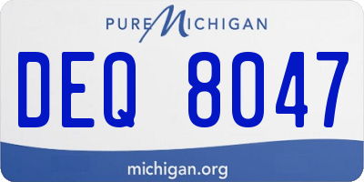 MI license plate DEQ8047