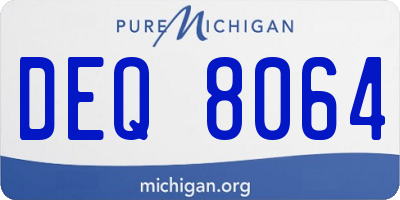 MI license plate DEQ8064