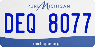 MI license plate DEQ8077