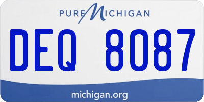 MI license plate DEQ8087
