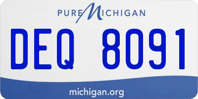 MI license plate DEQ8091