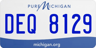 MI license plate DEQ8129