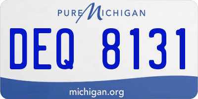MI license plate DEQ8131