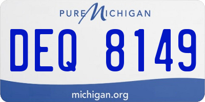 MI license plate DEQ8149