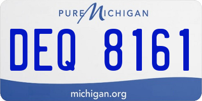MI license plate DEQ8161