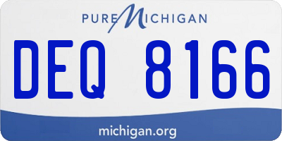 MI license plate DEQ8166