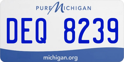 MI license plate DEQ8239