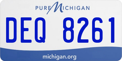 MI license plate DEQ8261