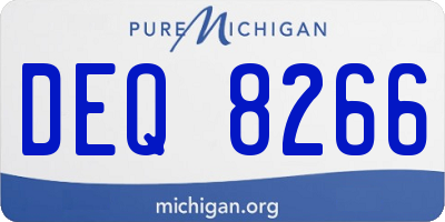 MI license plate DEQ8266