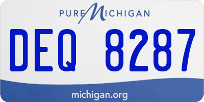 MI license plate DEQ8287