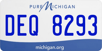 MI license plate DEQ8293