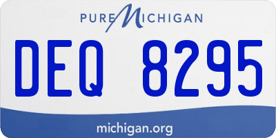 MI license plate DEQ8295