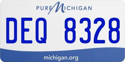 MI license plate DEQ8328