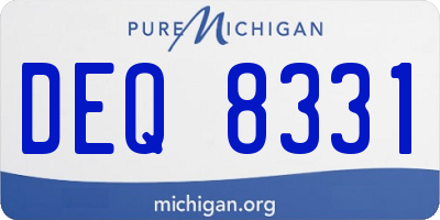 MI license plate DEQ8331