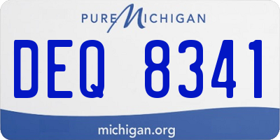 MI license plate DEQ8341