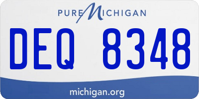 MI license plate DEQ8348