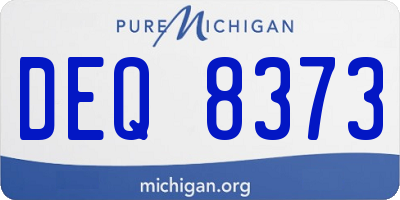 MI license plate DEQ8373