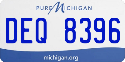 MI license plate DEQ8396