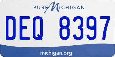 MI license plate DEQ8397
