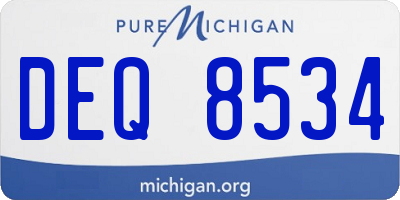 MI license plate DEQ8534