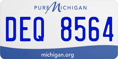 MI license plate DEQ8564