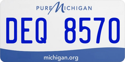 MI license plate DEQ8570