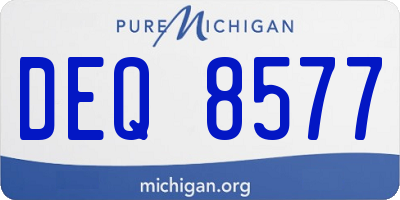 MI license plate DEQ8577