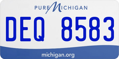 MI license plate DEQ8583