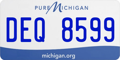 MI license plate DEQ8599